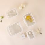 [NEOPLAM] GLACE Z Glass Vacuum Airtight Container 4-Piece Set + Vacuum Pump_ Ivory  _ A Revolutionary Vacuum Airtight Container Made Entirely of Glass