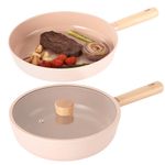 [Neoflam] FIKA OBJET Mini Peach Pot 2-Piece Set ( 26cm Frying Pan +26cm Wok (With Lid)_ Stylish and Eco-Friendly Premium Cookware  _Made in Korea