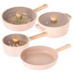 [Neoflam] FIKA OBJET Mini Peach Cookware  4-Piece Set (18cm Saucepan + 22cm Stockpot + 24cm Frying Pan + 26cm Wok) _ Stylish and Eco-Friendly Premium Cookware  _Made in Korea