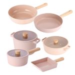 [Neoflam] FIKA OBJET Mini Peach 6-Piece Set (18cm Saucepan + 22cm Stockpot + 22cm Deep Stockpot +26cm Frying Pan+ 26cm Wok+ 15cm Egg Roll Pan)   _Made in Korea