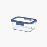 [NEOPLAM] GLACE Z Glass Vacuum Airtight Container Rectangular 460ml – Blue, A Revolutionary Vacuum Airtight Container Made Entirely of Glass
