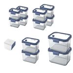 [NEOPLAM] GLACE Z Glass Vacuum Airtight Container 13-Piece Set – Blue, A Revolutionary Vacuum Airtight Container Made Entirely of Glass