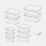 [NEOPLAM] GLACE Z Glass Vacuum Airtight Container 11-Piece Set + Vacuum Pump_ Ivory  _ A Revolutionary Vacuum Airtight Container Made Entirely of Glass