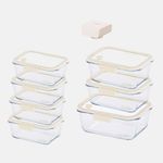 [NEOPLAM] GLACE Z Glass Vacuum Airtight Container 8-Piece Set + Vacuum Pump_ Ivory  _ A Revolutionary Vacuum Airtight Container Made Entirely of Glass