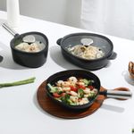 NEOFLAM FIKA APEX Black IH Induction 3-Piece Cookware Set (18cm Saucepan + 22cm Stew Pot + 24cm Frying Pan)