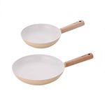 NEOFLAM Maze IH Ceramic Frypan 2-Piece Set (26cm Frypan, 28cm Deep Frypan/Stir-Fry Pan) 