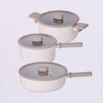 NEOFLAM Chouchou Cookware Set of 3 (18cm Saucepan + 20cm Casserole + 24cm Multi-Pan)  _ Made in Korea