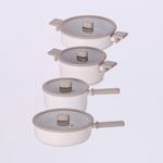 NEOFLAM Chouchou Family Cookware Set of 4 (18cm Saucepan + 20cm Casserole + 24cm Shallow Pot + 24cm Multi-Pan)  _ Made in Korea