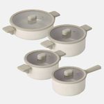 NEOFLAM Chouchou Cookware Set of 4 (18cm Saucepan + 18cm Casserole + 20cm Casserole + 24cm Shallow Pot)  _ Made in Korea
