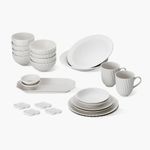 NEOFLAM Ronda Porcelain Dinnerware Set for 4 (25P) _ Premium Tableware Inspired by the Romance of Ronda, Spain _ Made in Korea