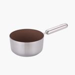 NEOFLAM EDGE Stainless Steel IH Milk Pan 18cm – Brown_ Healthy Ceramic-Coated Stainless Steel Sauce & Milk Pan _ Made in Korea