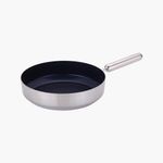NEOFLAM EDGE Stainless Steel IH Wok Pan 28cm – Blue _ Tri-Ply Stainless Steel Induction Wok for Stir-Fry Cooking