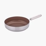 NEOFLAM EDGE Stainless Steel IH Wok Pan 28cm – Brown _ Premium Stainless Steel & Ceramic-Coated Induction Wok Pan