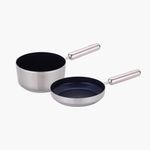 NEOFLAM Edge Stainless Steel Blue IH Frying Pan 2-Piece Set (18cm Milk Pan, 20cm Frying Pan)