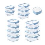 NEOFLAM VacuSeal Heat-Resistant Glass Vacuum Container 14-Piece Set (570ml*2 + 950ml ×3 + 1500ml ×2 + 2300ml ×2 + S1000ml ×2 + S1500ml ×2 + Vacuum Pump)