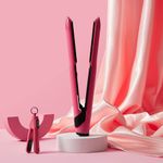 Glampalm Hair Straightener, All-purpose Curling Iron GP201T Flat (Medium) Pink, OK for any hair, 11-Level Touch Temperature Control, Free Voltage, Minimal Hair Damage, LED Display - Made in KOREA