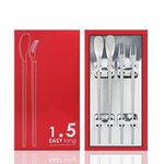 [JEISON] EZ4 1.5 Easy Long Teaspoon and Fork Set  4-piece  Made in Korea 