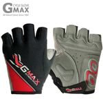 [BY_Glove] GMS10052 Gmax Fire Cycle Half Finger Gloves, Lycra Material Enhanced ventilation and elasticity and Reduces Shock with chamoud and rubber cushions_Red