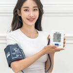 SCHMIDT Vertical Electronic Blood Pressure Monitor SMT-2205, 90 data storage, heart rate, irregular pulse wave measurement, WHO blood pressure standard display, storage pouch