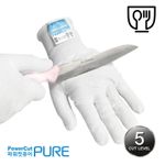 HANDMAX Power Cut Pure Anti-bacterial Gloves NO.514, Food Grade, Cut 5 anti-cut gloves, stainless steel yarn, Aerosilver antibacterial, reinforced polyethylene yarn (HPPE), cut level D, 13G