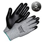 HANDMAX Safe Grip Plus Safety Gloves NO.524, cut level 5, ANSI A5, cut-resistant gloves, nitro foam coated gloves, fiberglass, reinforced polyethylene yarn (HPPE), black poly, spandex yarn