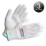 HANDMAX Safe Touch NO.521, White, Cut level 3, Polyethylene yarn, Poly yarn, spandex / PU (polyurethane) coating, 13G