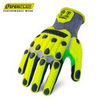 IRONCLAD Command PU Impact Gloves, Anti-shock, Anti-cut, Cut D level, ANSI 2, Inner skin-HPPE, stainless steel yarn / coating (palm)-PU, nitrile coating, TPR pad