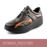 [Dr.K] Women's Walking Shoes Comfort Sneakers W9503 Dark Brown-Leather Fashion Sneakers with Arch Support, for Foot and Heel Pain Relief-Made in Korea