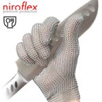 NIROFLEX Metal Chainmail Glove, 5 Fingers/Hook Type, Size Adjustable, KFDA (Ministry Of Food And Drug Safety) Certification, CE, Sut-Resistant Glove, Stainless Steel