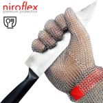 NIROFLEX Metal Chainmail Glove, 5 Fingers/TPU Type, Size Adjustable, KFDA KFDA (Ministry of Food and Drug Safety) certification, CE, Cut prevention, Stainless steel