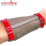 NIROFLEX Metal Chainmail EASYFIT FOREARM GUARD, 22cm, TPU snap type, size adjustable, KFDA (Ministry of Food and Drug Safety) certification, CE, Cut prevention, Stainless steel