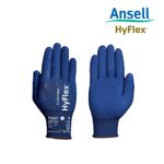 ANSEL Hyflex 11-819 Antistatic Gloves, Nitrile Foam Coated Safety Gloves, EN 16350:2014 ESD Static Protection, Nylon, Spandex, Carbon, Touch Screen, 18G