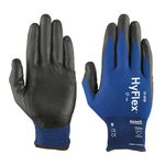 ANSEL HyFlex Work Gloves 11-816, Ultra Light, Nylon, Spandex yarn, Nitrile foam coated safety gloves, 18G, 