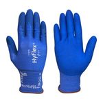 ANSEL HyFlex Safety Grip Work Goves 11-818, Nylon + Spandex, 18 Gauge Thin Nitrile Coated Gloves, Silicone Free, Anti-static, DMF FREE
