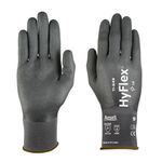 ANSEL HyFlex Work Gloves 11-849, Full Nitrile foam coated gloves, Nylon + Spandex, Thin 18G, Silicone free, Smartphone touch