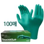 ANSEL Touch&Tough Chemical Resistant Disposable Rubber Gloves 92-605, 100 Sheets, 12 inches, Nitrile material, Anti-static, Silicone free, EN ISO 374-5:2016 VIRUS