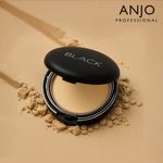 ANJO Black No Sebum Powder Pact [Main + Refill Set] Silky Finish Long Lasting Pore Blur _ Made in Korea