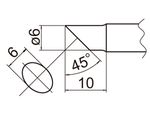 HAKKO Soldering Tip For FX-838 TIP T20-SERIES, T20-C6