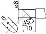 HAKKO T22 Soldering Iron Tip Series T22-C6, For FM-2030/FM-2031 Soldering Tip