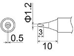 HAKKO T22 Soldering Iron Tip Series T22-D12, For FM-2030/FM-2031 Soldering Tip