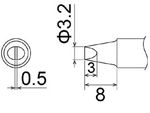 HAKKO T22 Soldering Iron Tip Series T22-D32, For FM-2030/FM-2031 Soldering Tip