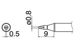 HAKKO Soldering Iron Tip T31-01D08, CHISEL Tip, 840°F / 450°C For FX-100, T31 Series