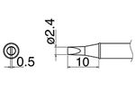 HAKKO Soldering Iron Tip T31-01D24, CHISEL Tip, 840°F / 450°C For FX-100, T31 Series