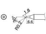 HAKKO Soldering Iron Tip T31-01JS02, BENT Tip, 840°F / 450°C For FX-100, T31 Series