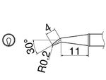 HAKKO Soldering Iron Tip T31-02J02, Angled Tip, 750°F / 400°C For FX-100, T31 Series