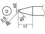 HAKKO Soldering Iron Tip T33-BC2, Bevel Tip, For FX-801, T33 Series