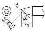 HAKKO Soldering Iron Tip T33-BC4, Bevel For FX-801, T33 Series