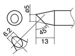 HAKKO Soldering Iron Tip T33-BC5, Bevel For FX-801, T33 Series