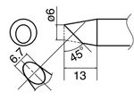 HAKKO Soldering Iron Tip T33-BC6, Bevel For FX-801, T33 Series