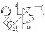 HAKKO Soldering Iron Tip T33-SSBC5, Slim Bevel Tip, For FX-801, T33 Series